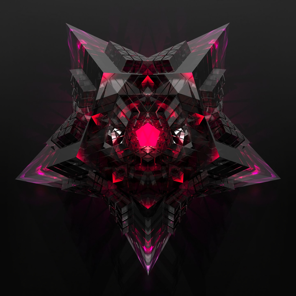 Красивая звезда на сером фоне 3д графика