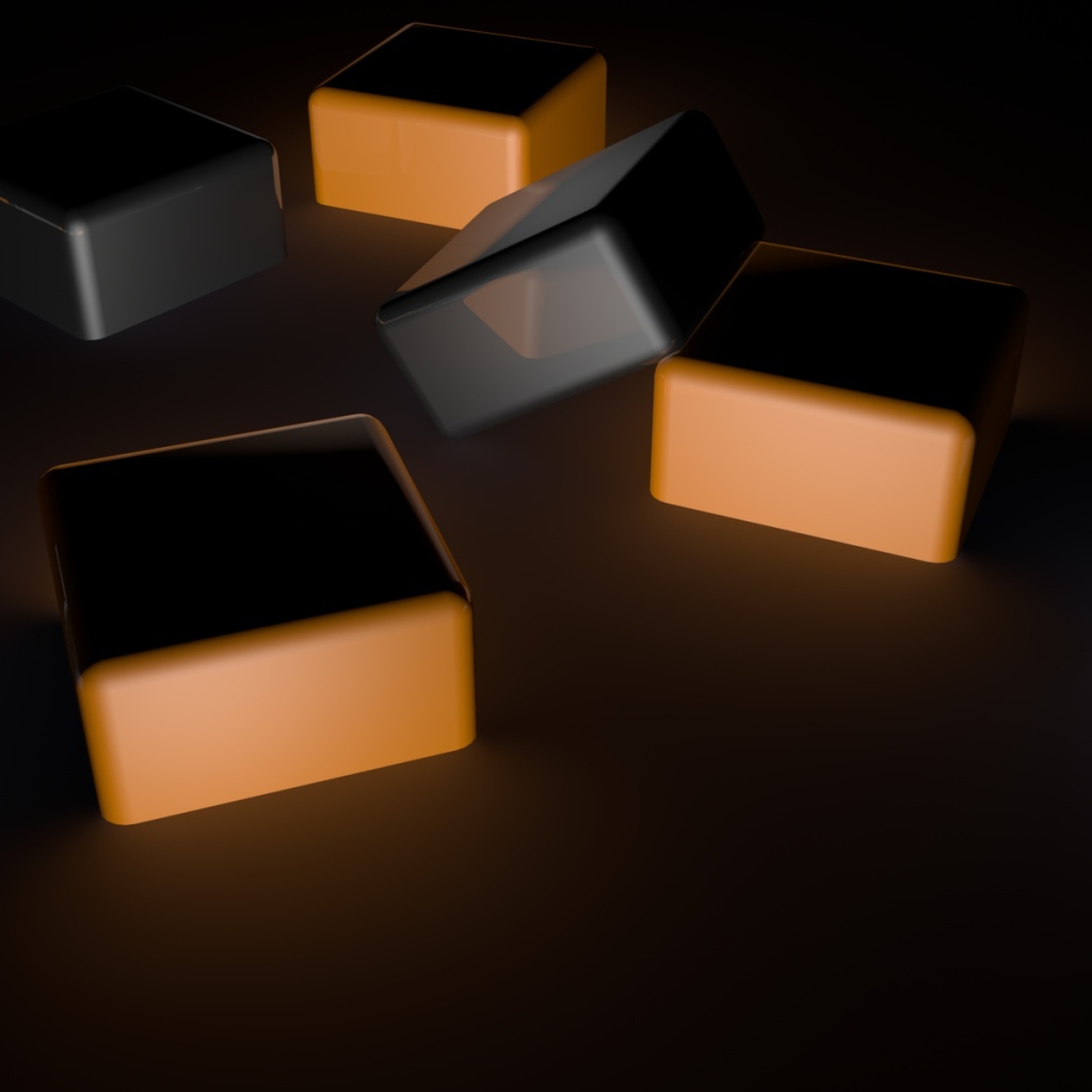 Black and orange cubes 3d graphics