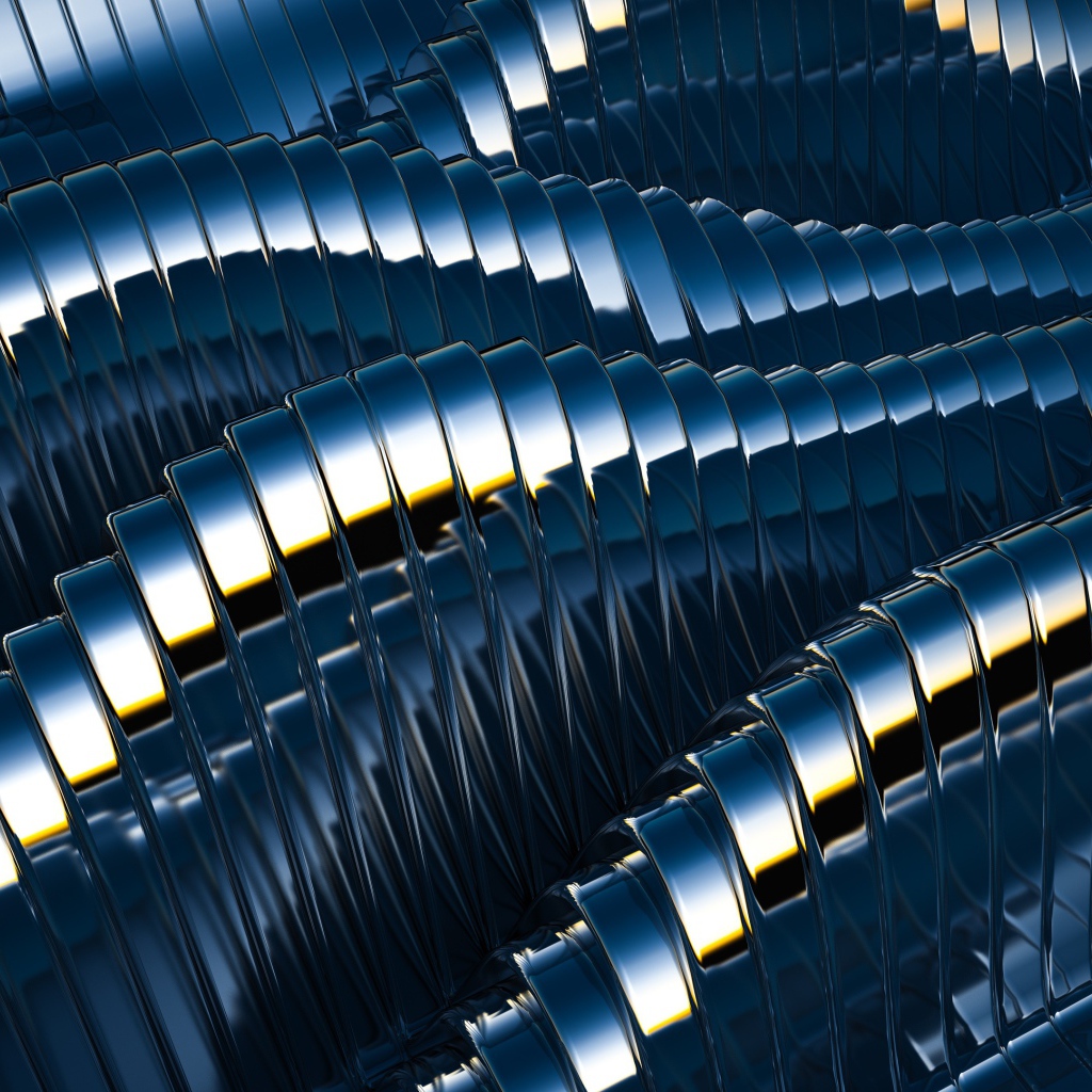 Черные металлические волны, 3д графика