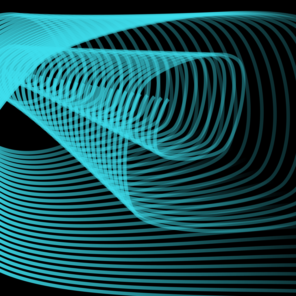 Голубые 3д волны на черном фоне 