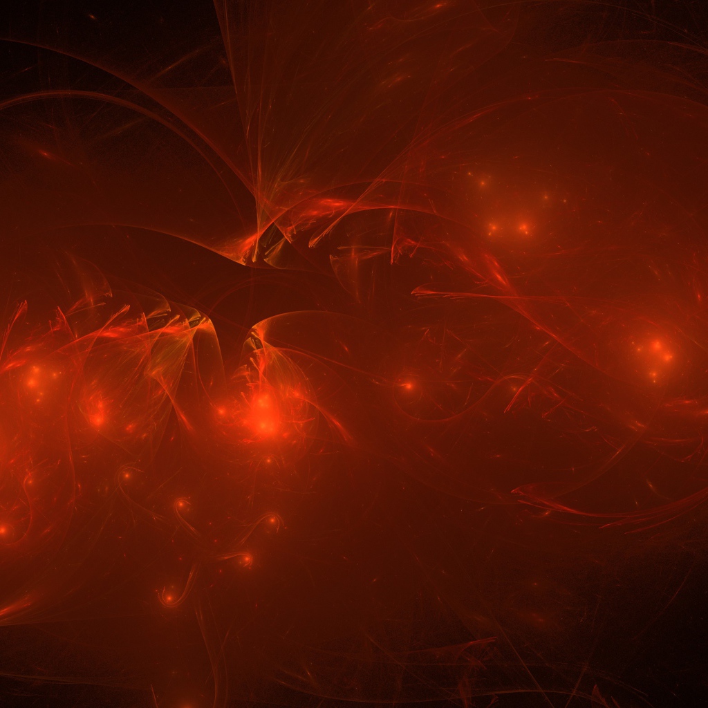 Яркие неоновые вспышки на красном абстрактном фоне