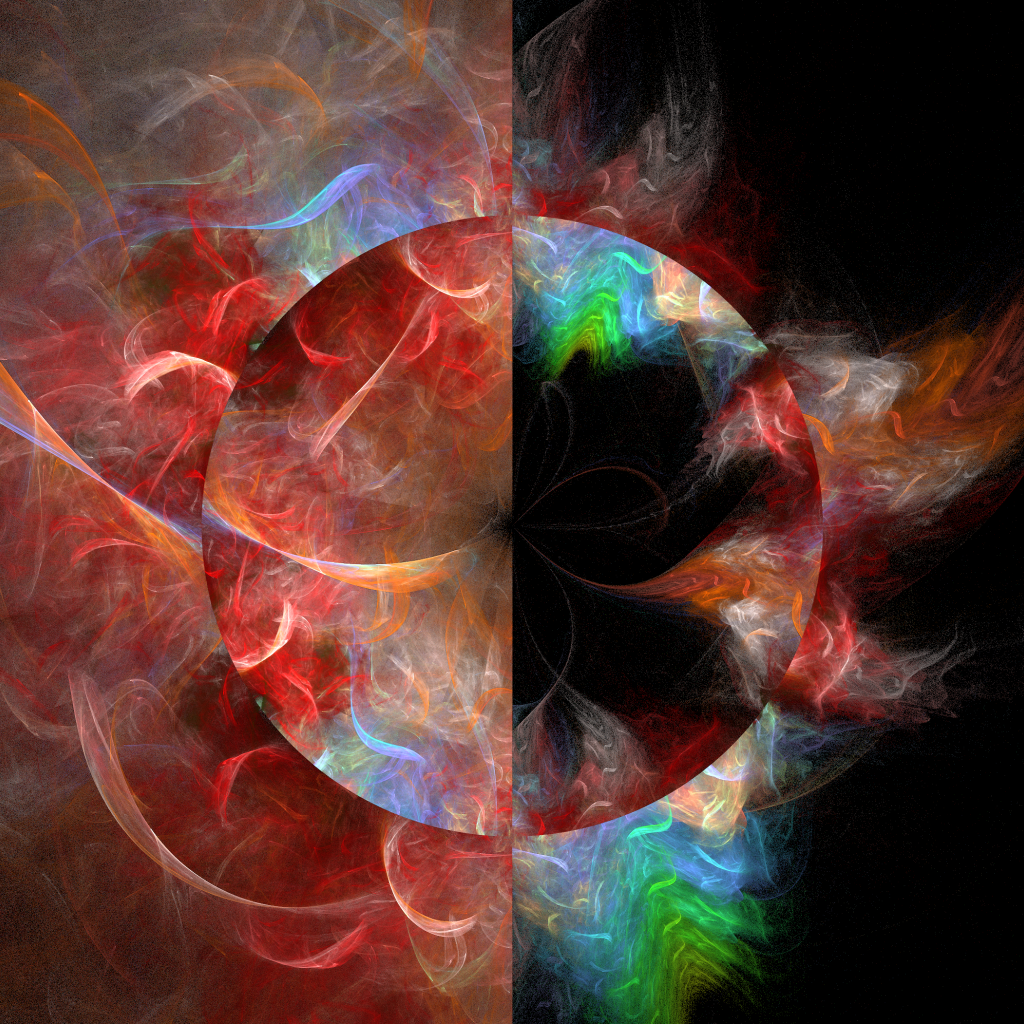 Круг с размытой краской на черном фоне