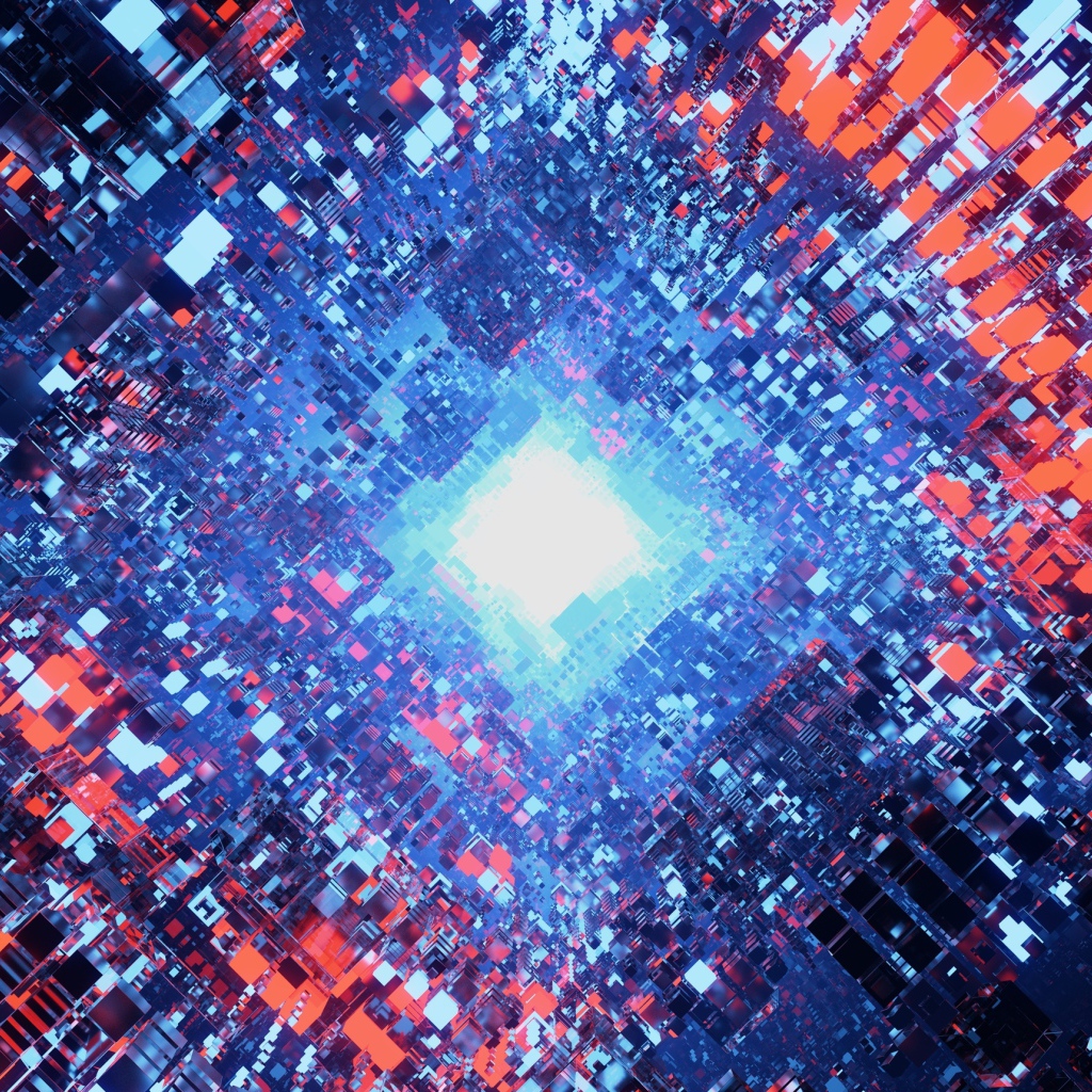 Разноцветный абстрактный рисунок с яркой вспышкой