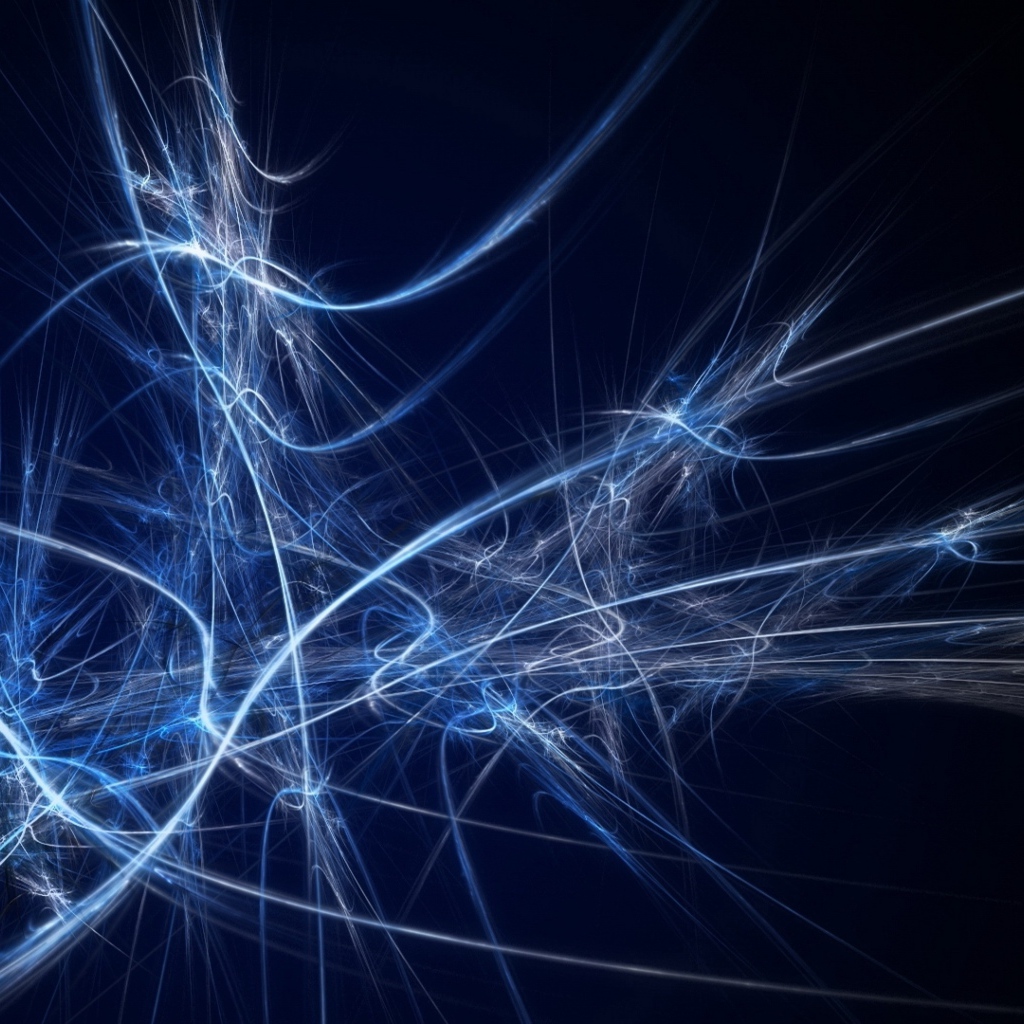 Разные неоновые абстрактные линии на синем фоне