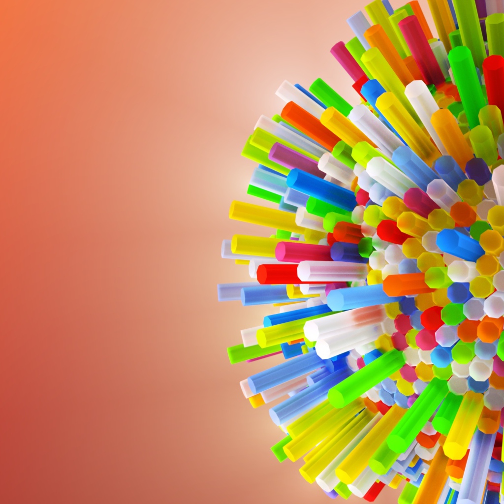 Разноцветные трубочки на розовом фоне