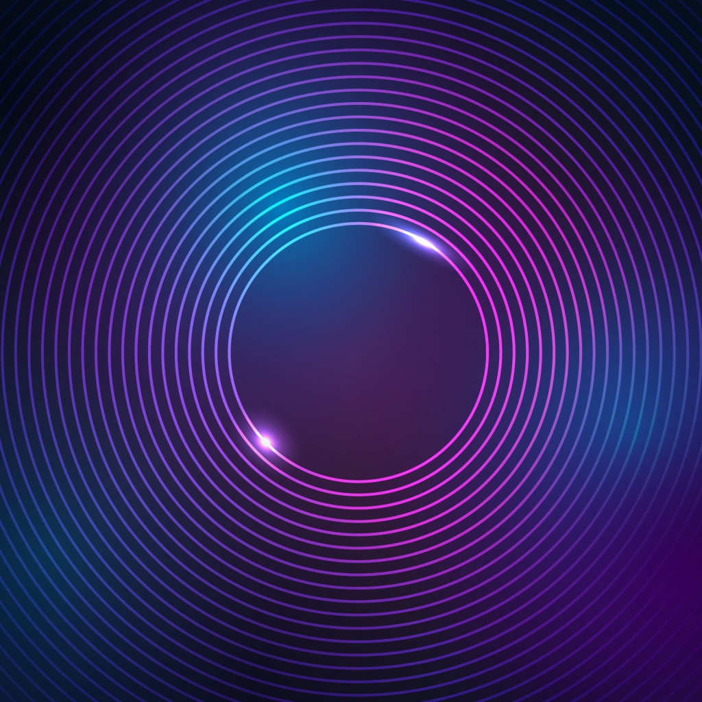 Неоновые сиреневые яркие круги 