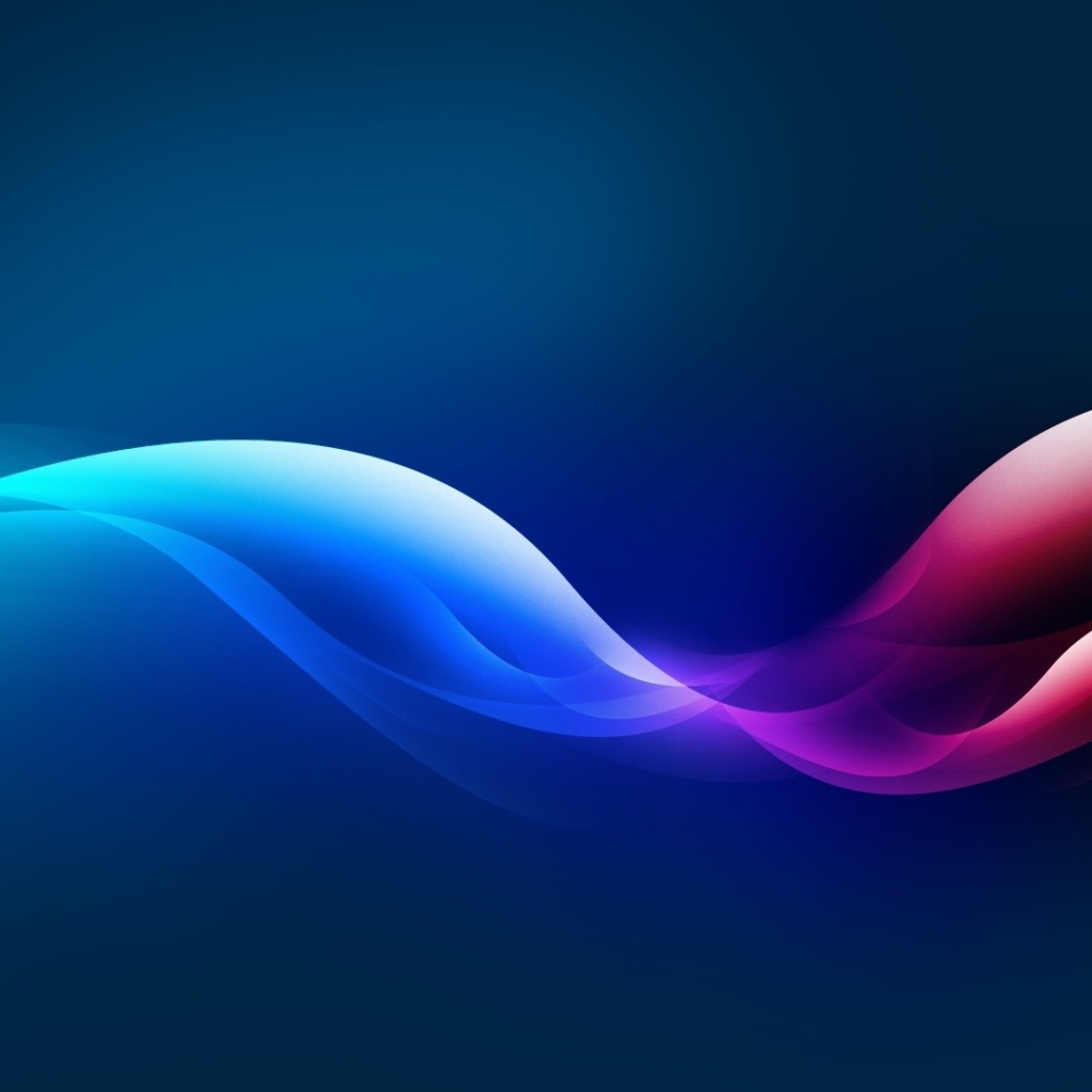 Розовая с голубым неоновая волна на синем фоне