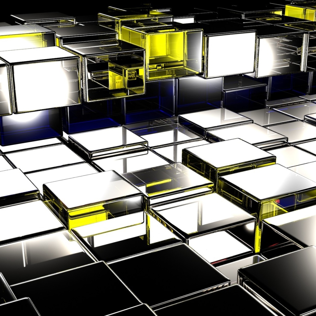 Серебристые 3д квадраты крупным планом