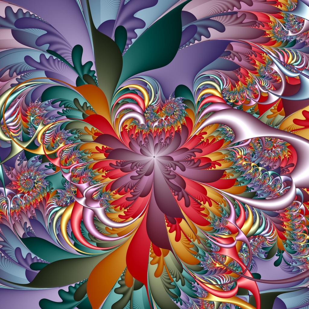 Необычный цветочный узор 3д графика 