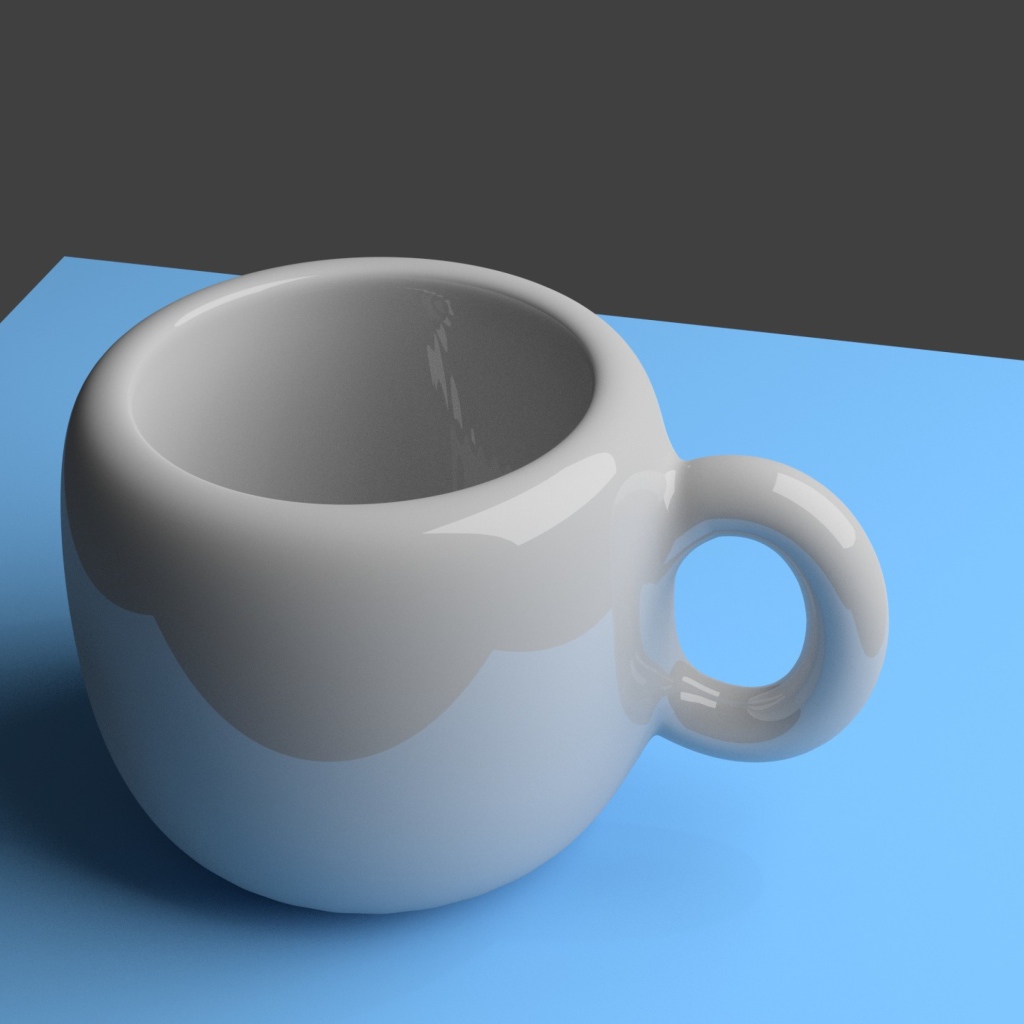Белая 3д кружка на сером фоне