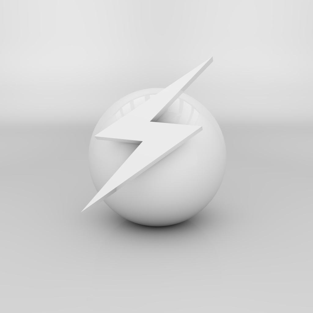 Белый шар с молнией на белом фоне