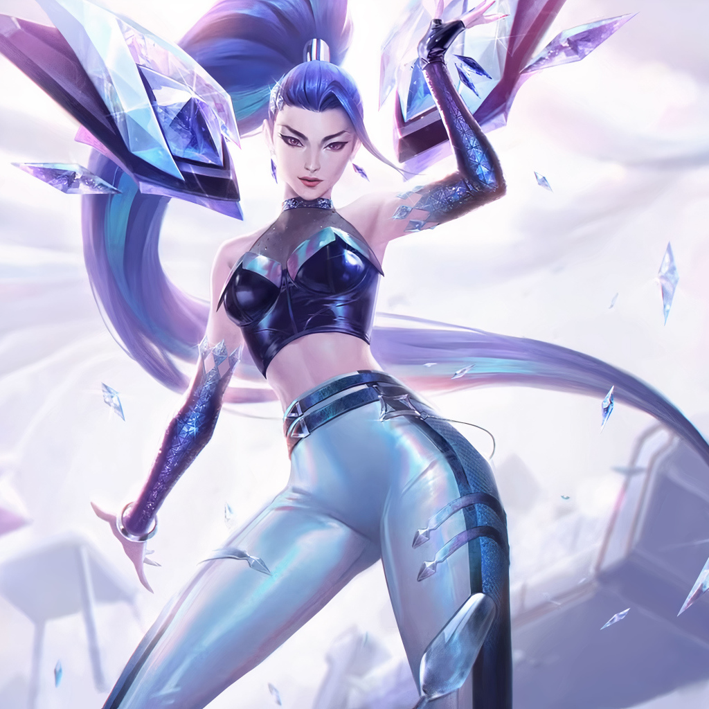 Эффектная девушка аниме кидает кристаллы 