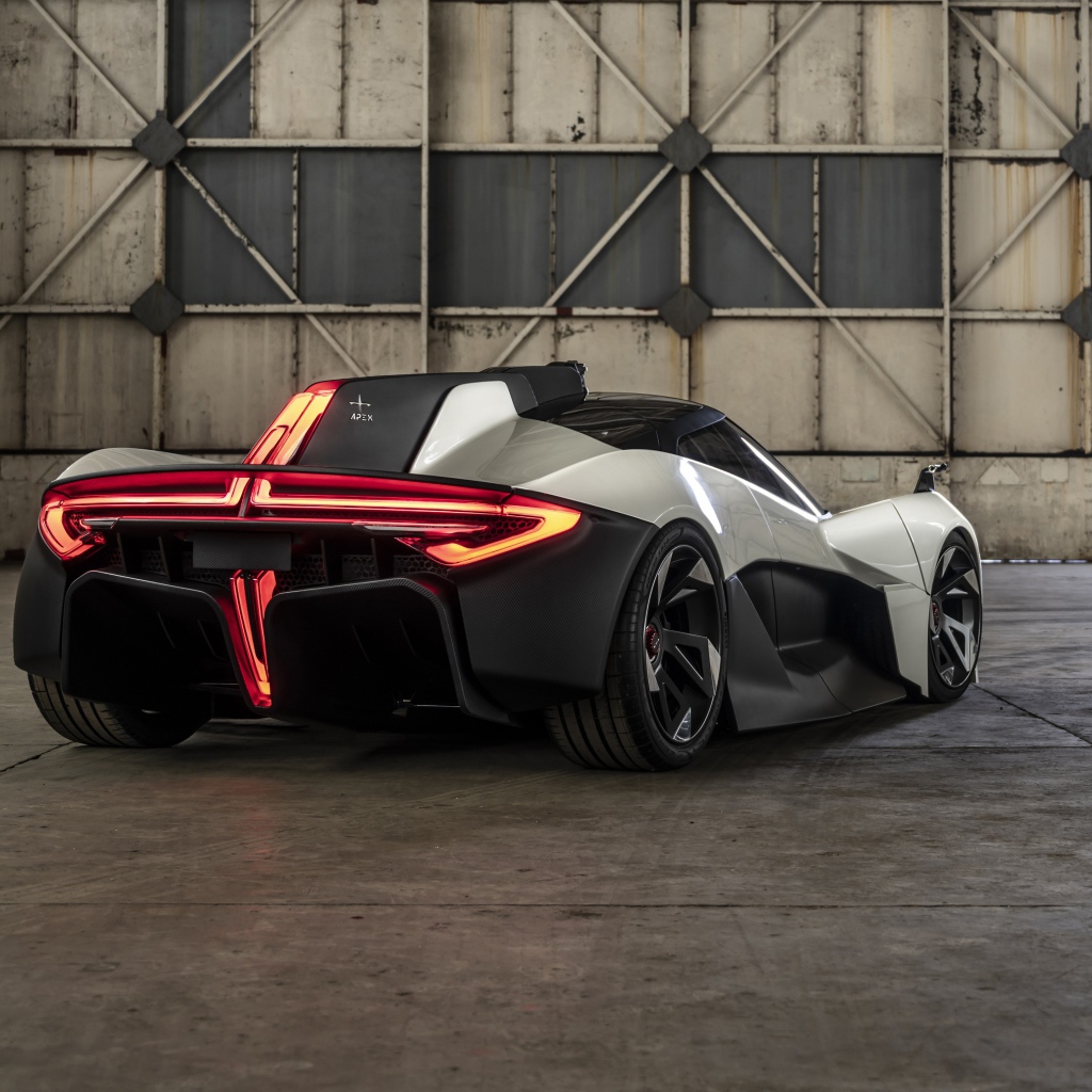 Спортивный автомобиль APEX AP-0 Concept 2020 года вид сзади
