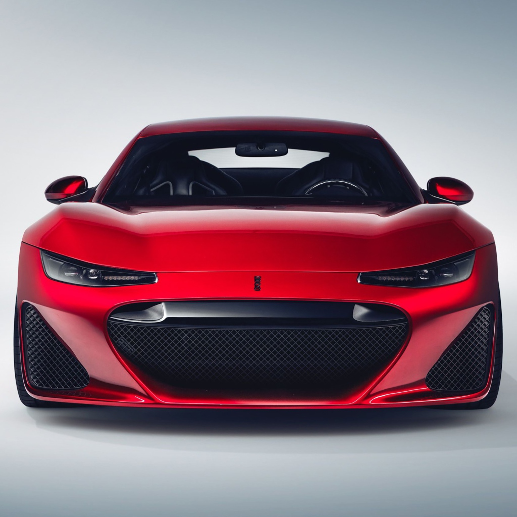 Red Drako GTE car, 2020 front view