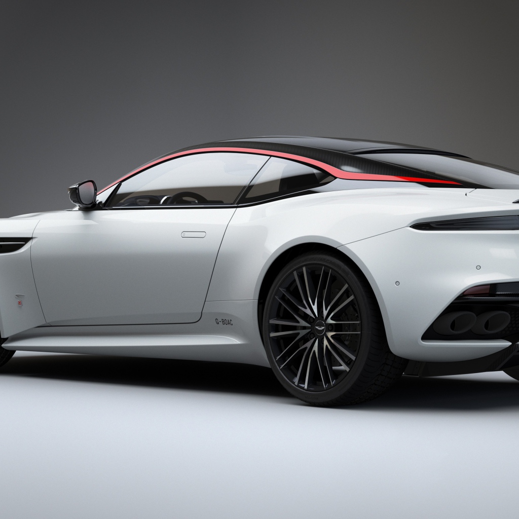 Автомобиль Aston Martin DBS Superleggera, 2019 года вид сзади