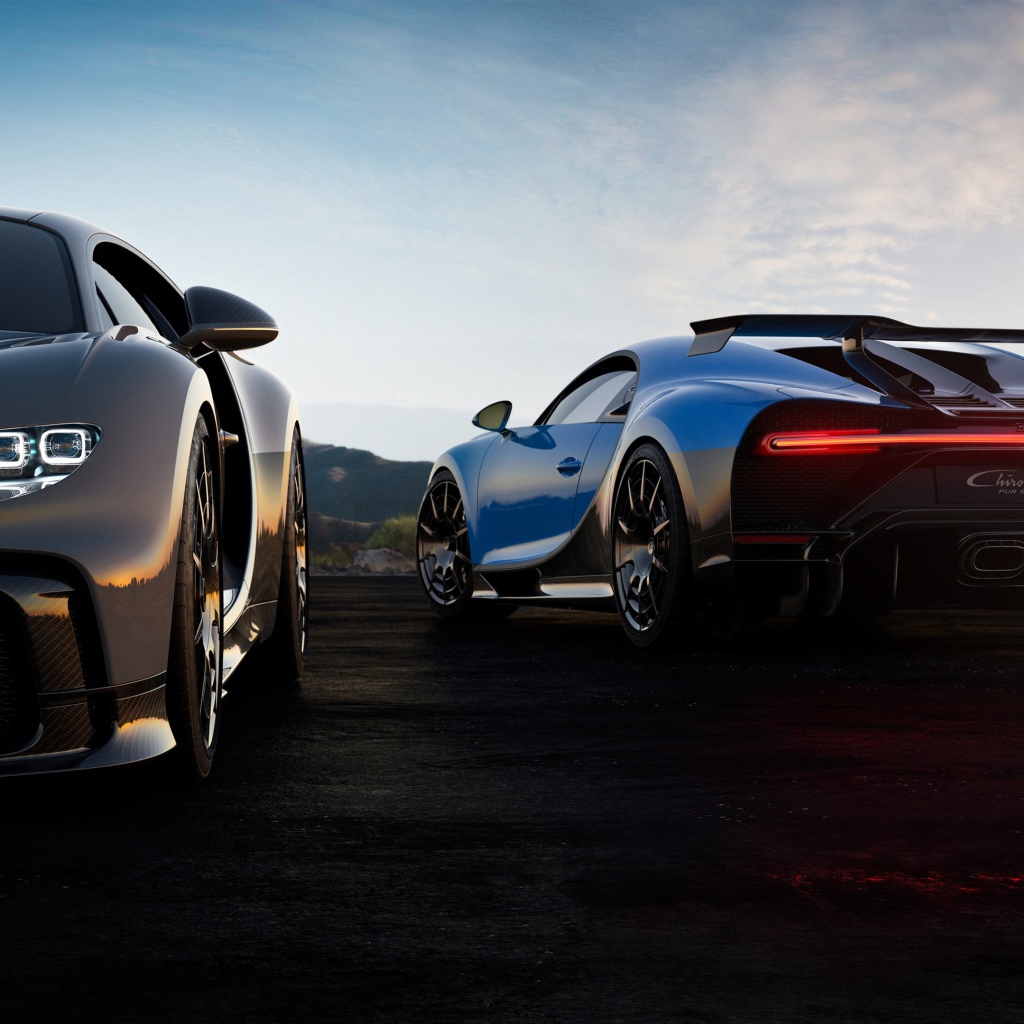 Два автомобиля Bugatti Chiron Pur Sport 2020 года 