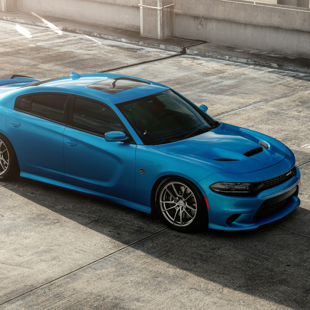 Blue car Dodge Charger SRT Hellcat