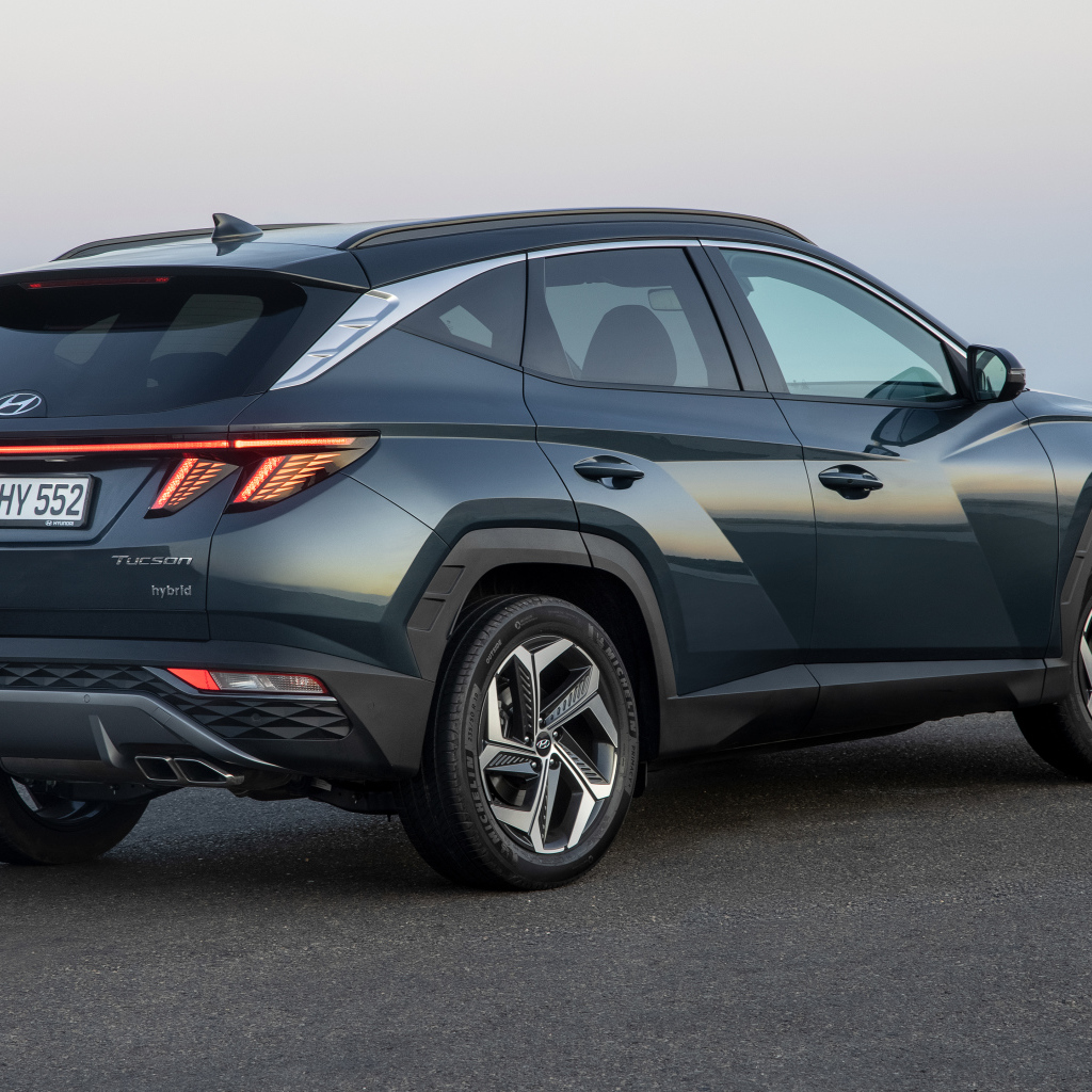 Внедорожник Hyundai Tucson Hybrid 2021 года вид сзади