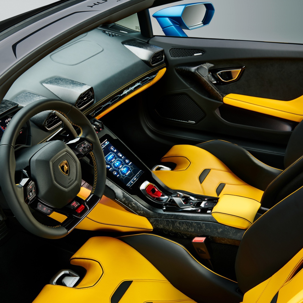 Дорогой салон автомобиля Lamborghini Huracan EVO RWD Spyder 2020 года