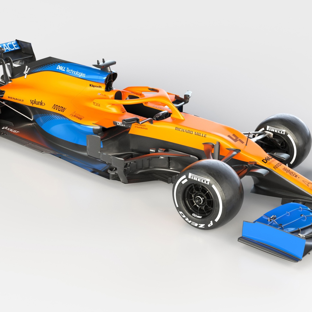 Гоночный автомобиль McLaren MCL35,  2020 года вид сверху 