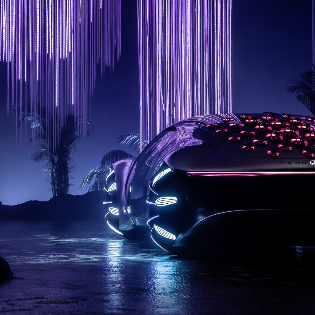 Неоновый автомобиль Mercedes-Benz VISION AVTR 2020 года