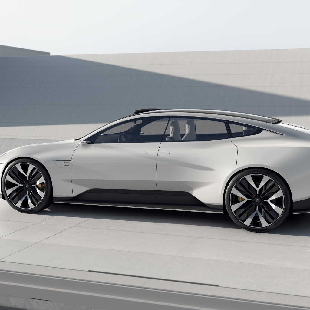 Автомобиль Polestar Precept 2020 года на фоне серой стены