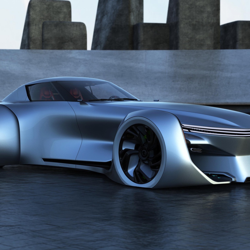 Серебристый автомобиль концепт Donkervoort EVx Vision