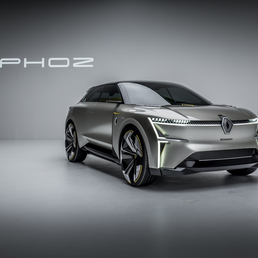 Автомобиль Renault Morphoz 2020 года на сером фоне