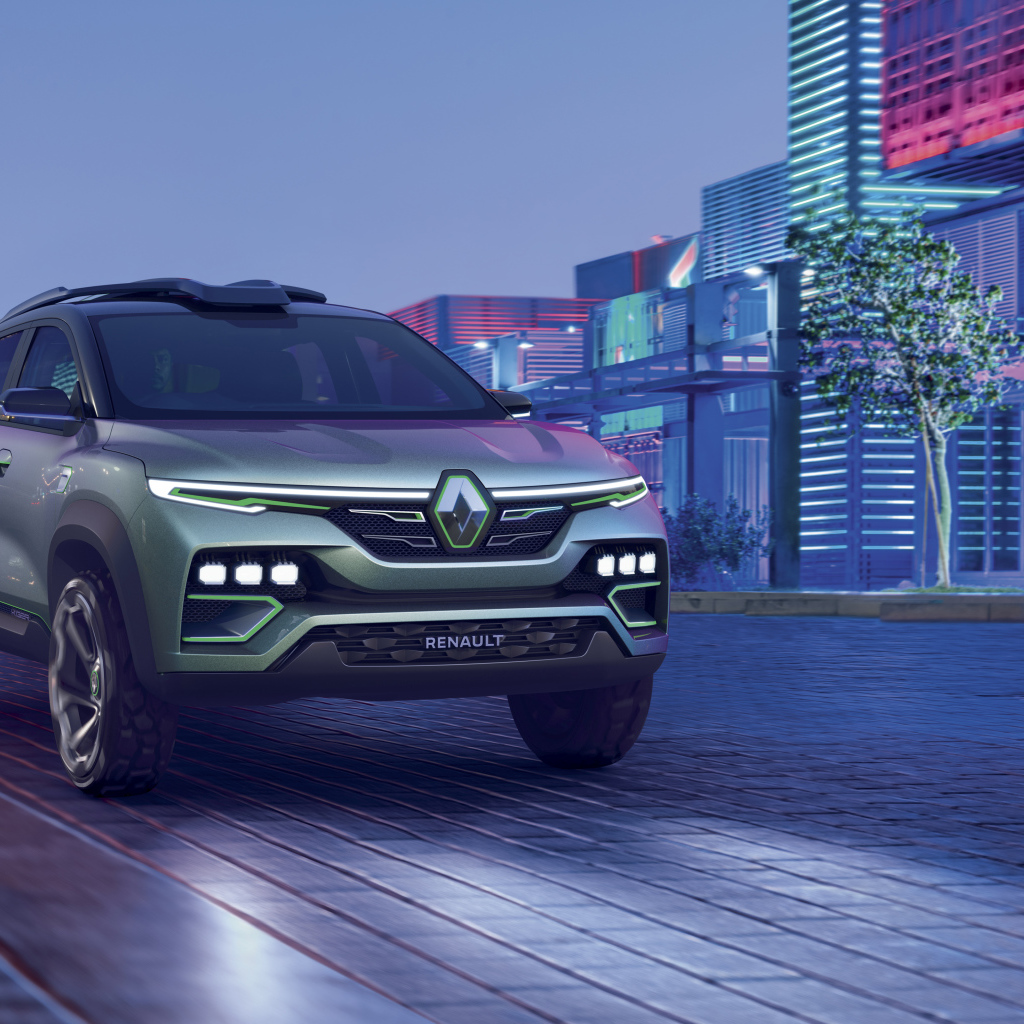 Внедорожник Renault Kiger 2021 года ночью