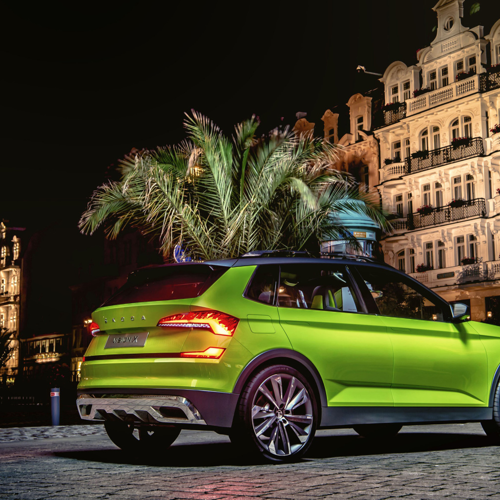Внедорожник Skoda Vision X 2019 года у здания
