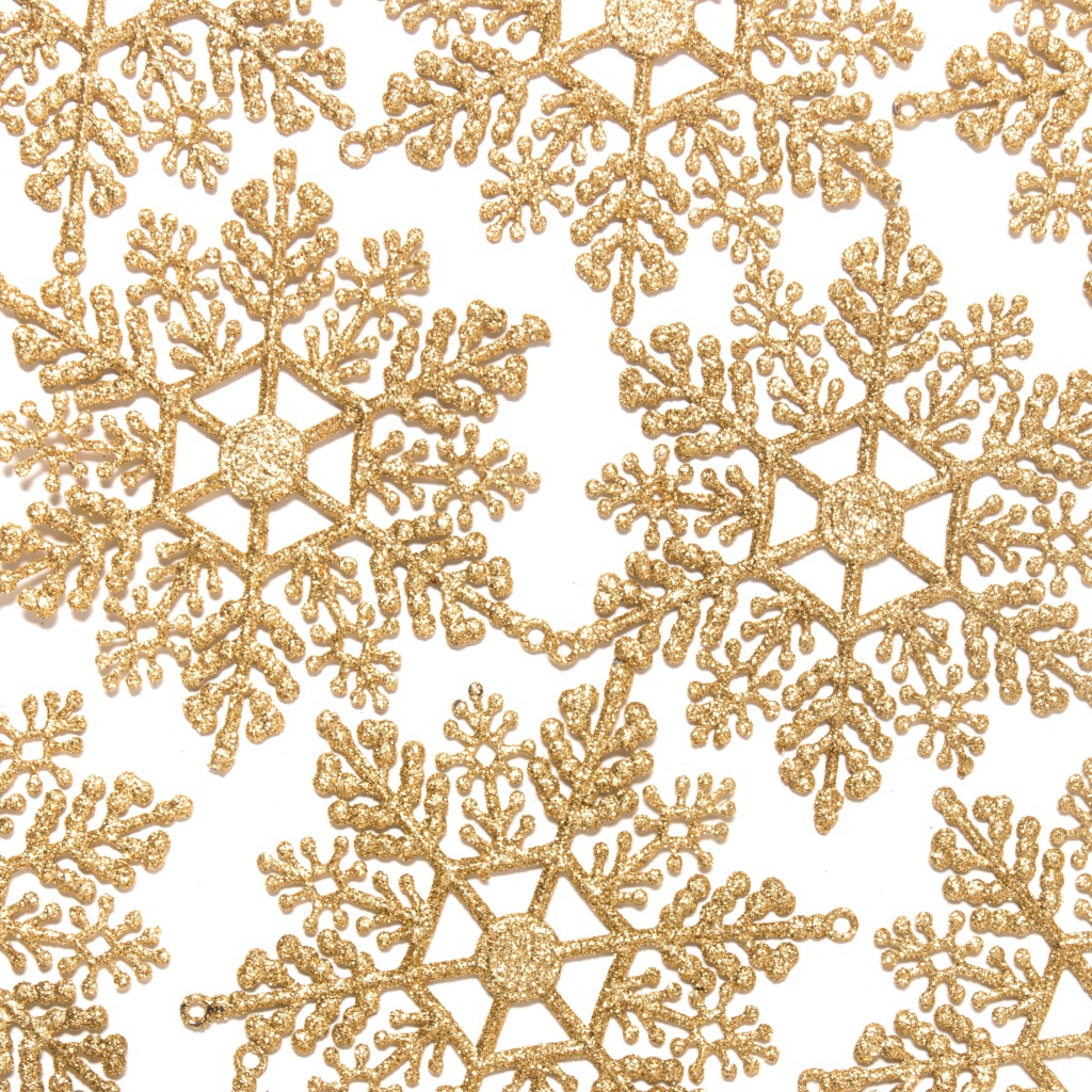 Золотистые снежинки на бежевом фоне 