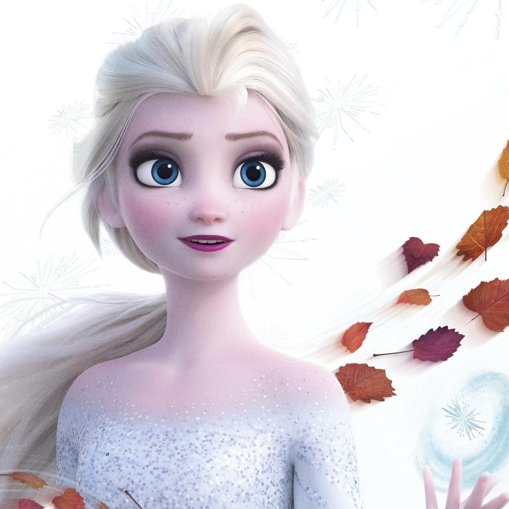 Красивая голубоглазая девушка Эльза, персонаж мультфильма Холодное сердце 2