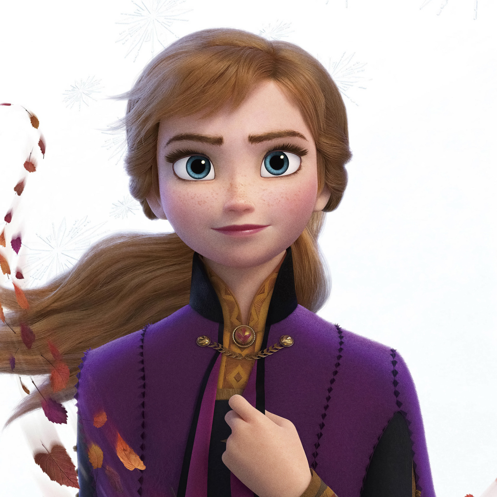 Персонаж Анна на белом фоне мультфильм Холодное сердце 2
