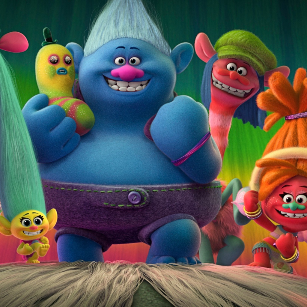 Веселые персонажи мультфильма Тролли: Мировой тур 2020 года