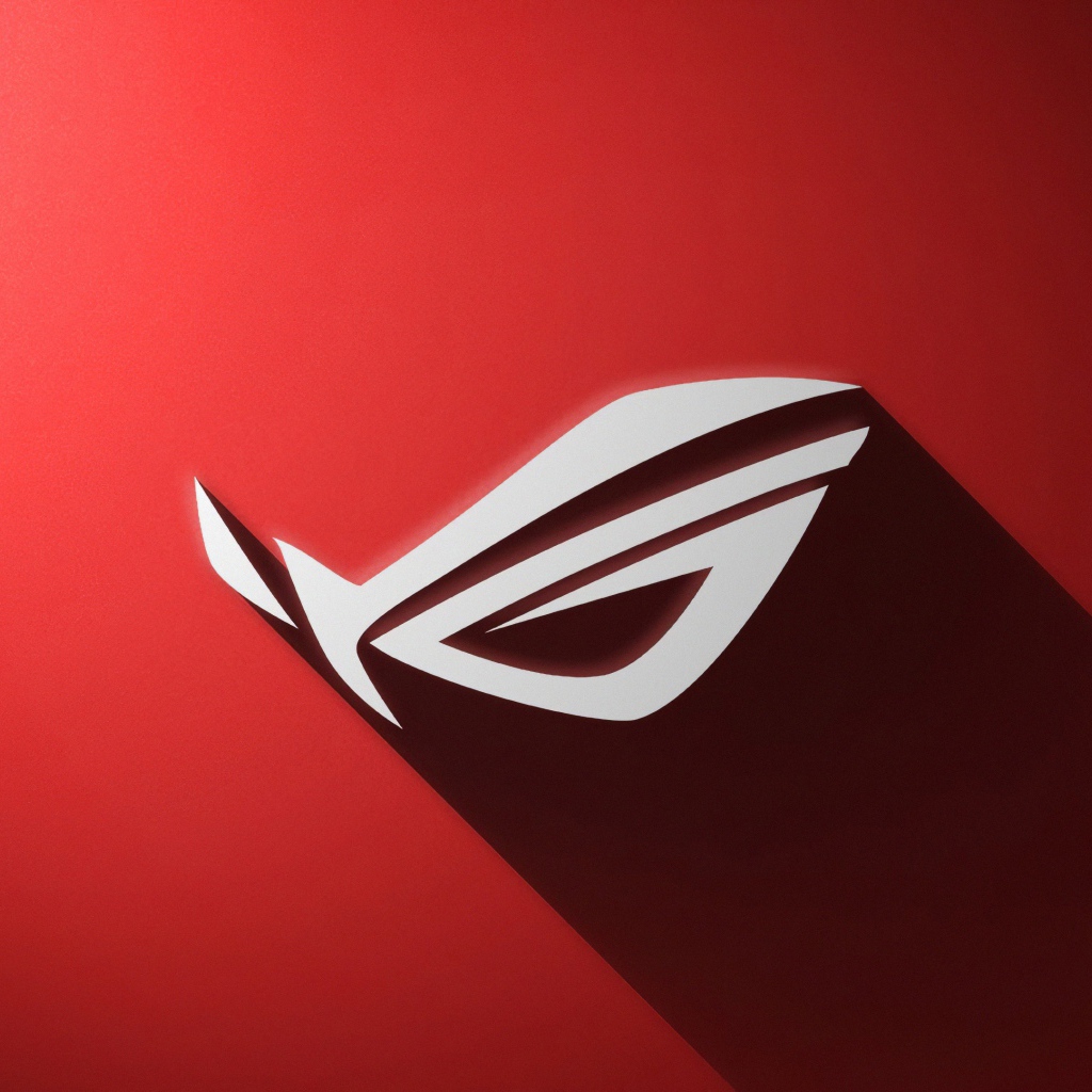 Логотип ASUS ROG  на красном фоне