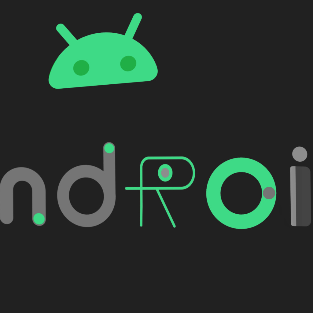 Надпись android на сером фоне