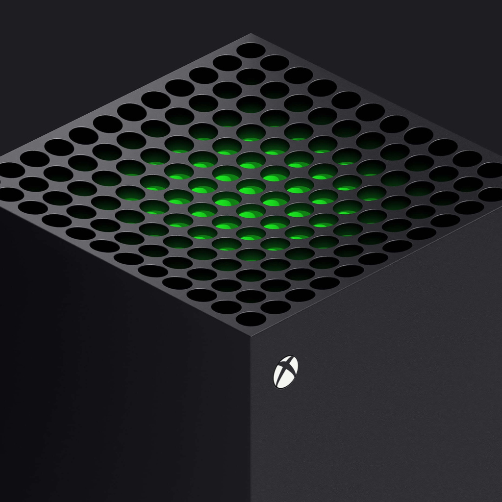 Черный Xbox Series X с зеленой серединой 