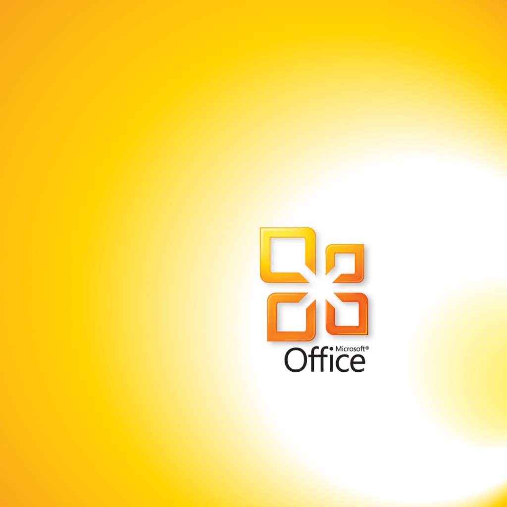 Microsoft office logo on yellow background