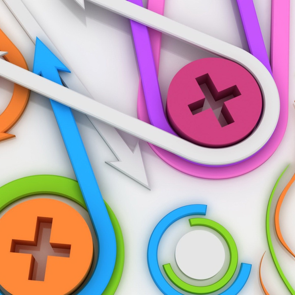 Стрелки и знаки на белом фоне