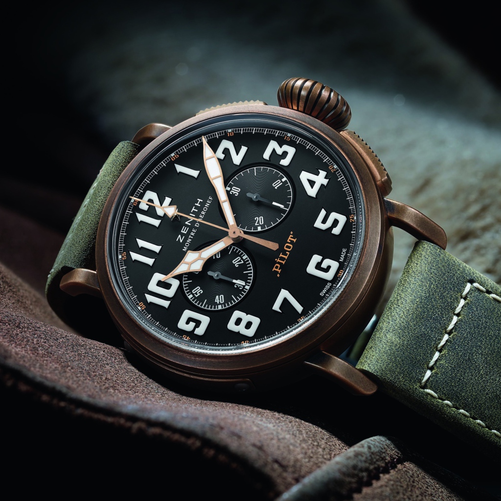 Стильные мужские наручные часы  Zenith Pilot 