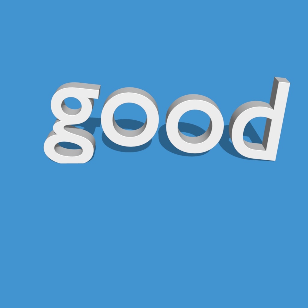 Белая надпись на английском good на голубом фоне