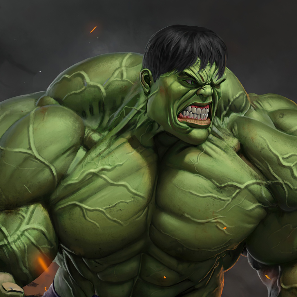 The enraged green hulk goes on the attack