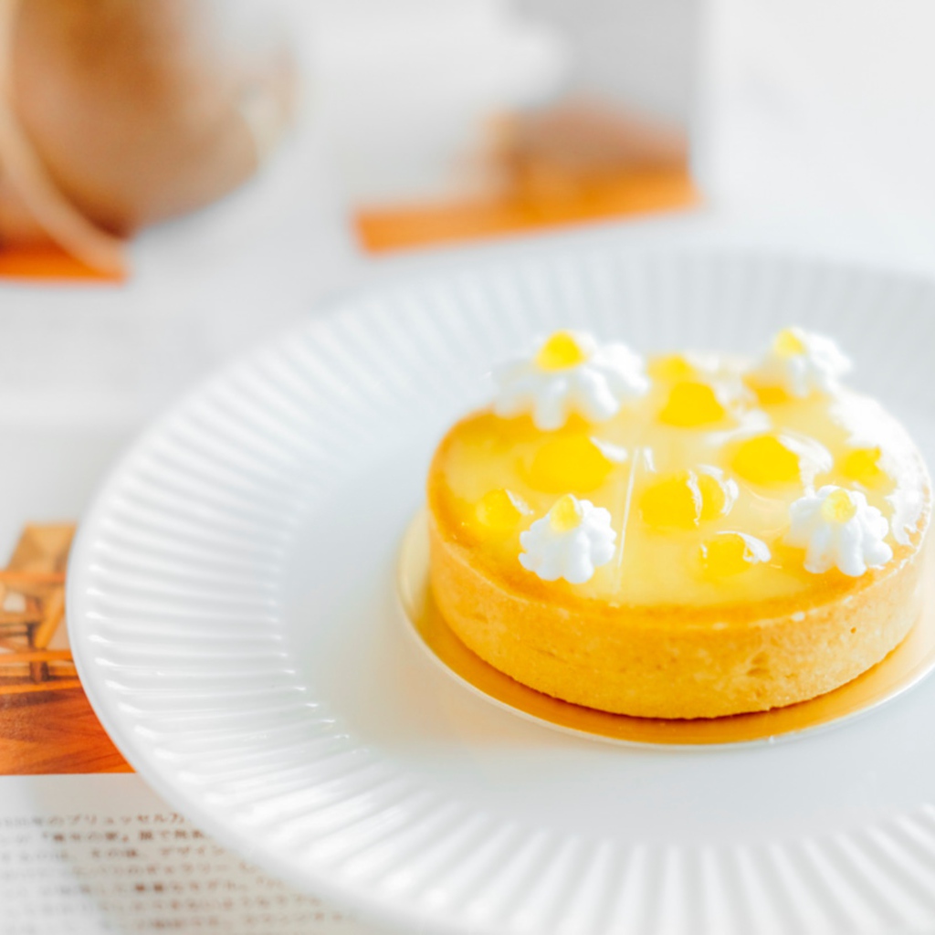 Вкусный творожный десерт на белой тарелке