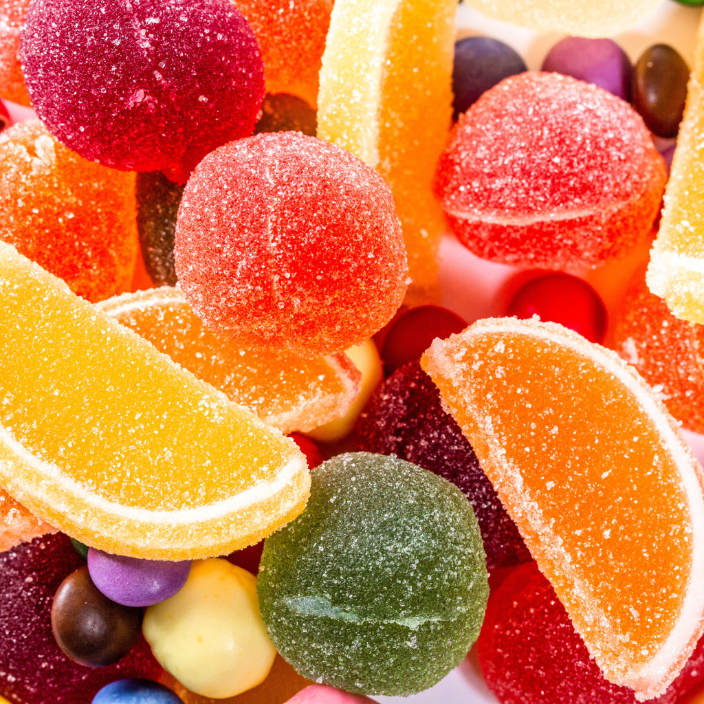 Разноцветный сладкий мармелад крупным планом