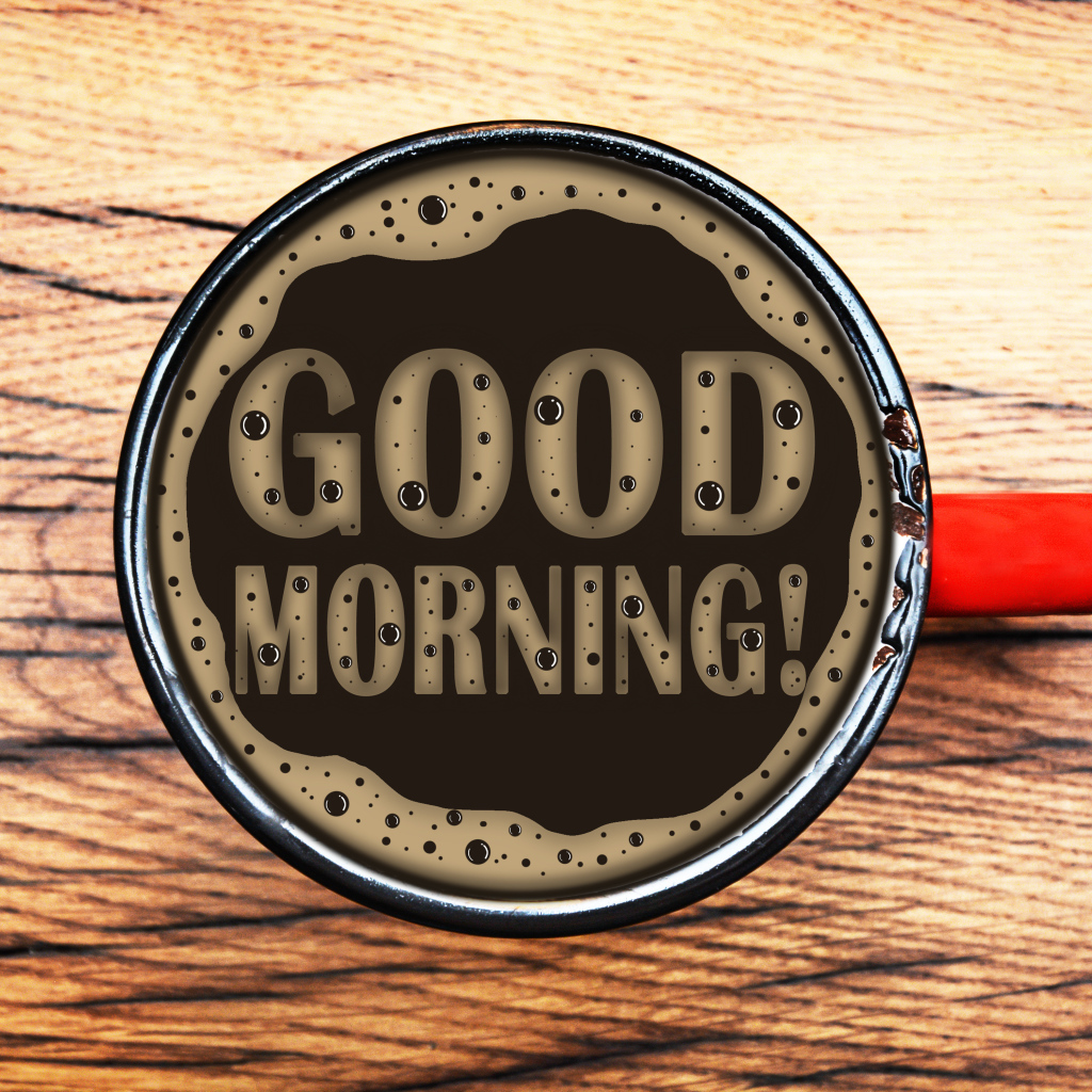 Надпись Доброе утро на кофейной пенке 