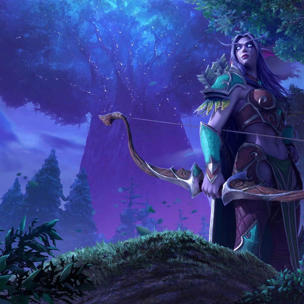 Девушка эльф, компьютерная игра Warcraft III: Reforged, 2020