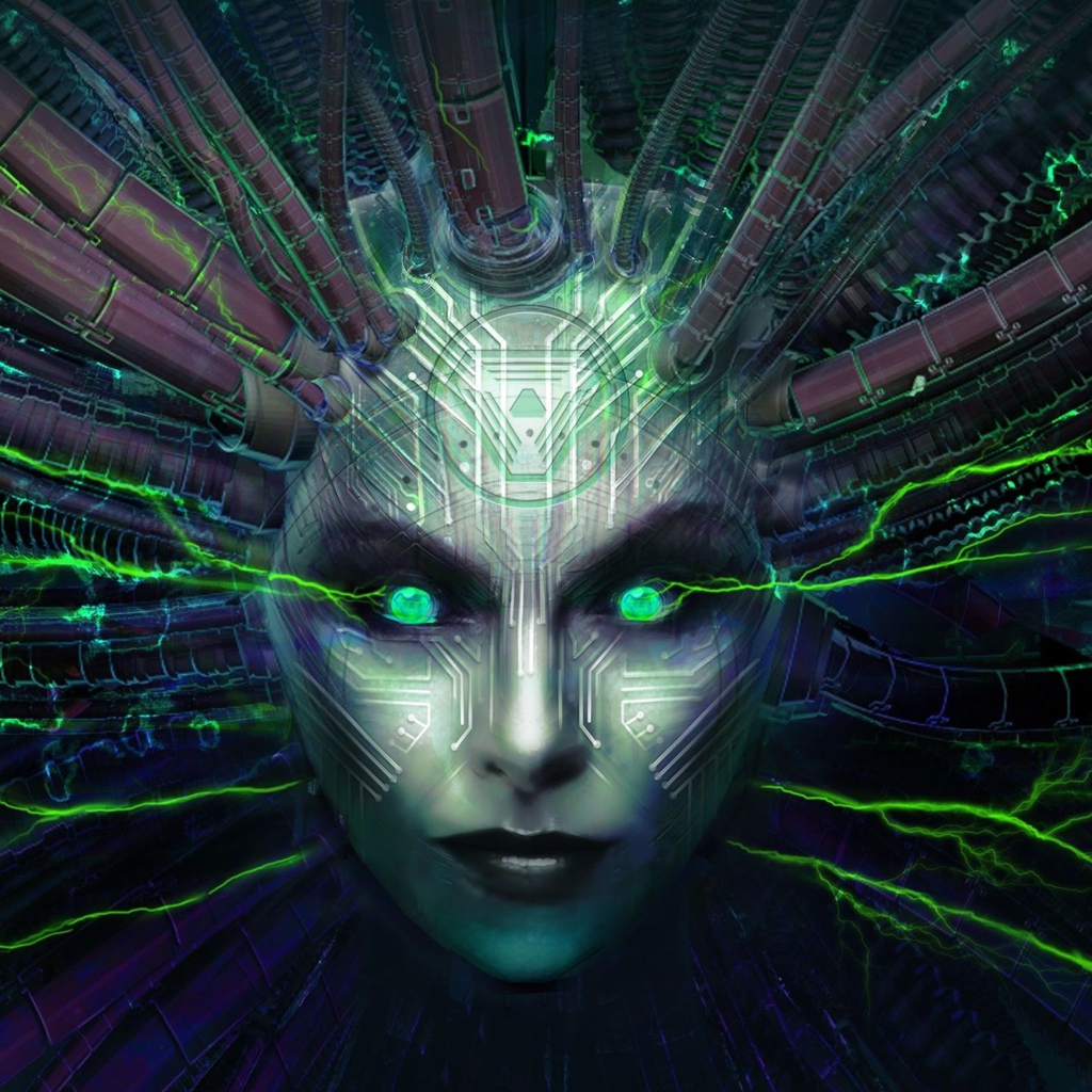 Лицо с проводами компьютерная игра System Shock