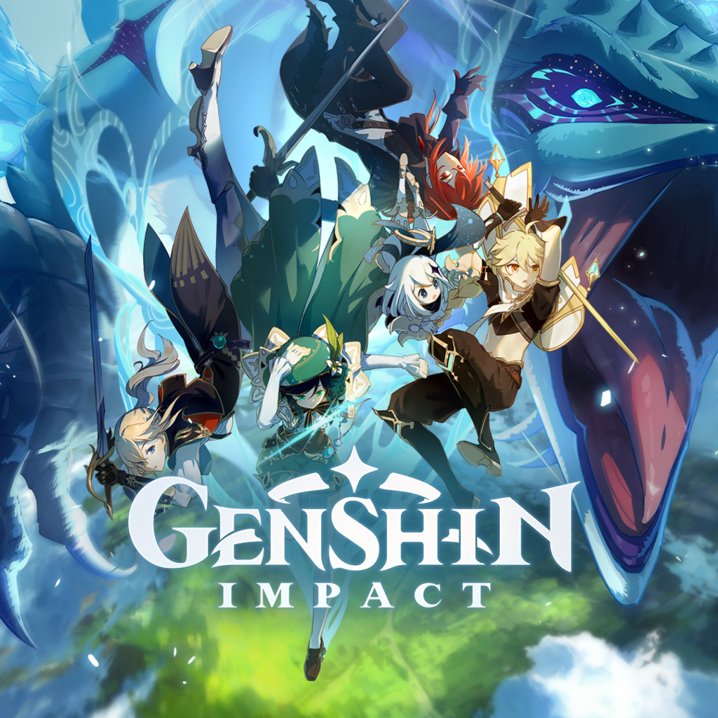 Genshin Impact computer game poster, 2020