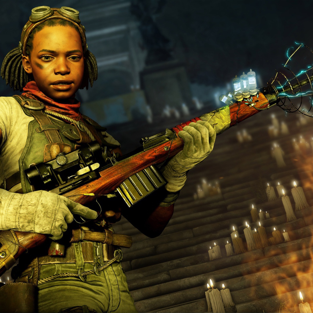 Девушка из компьютерной игры Zombie Army 4: Dead War