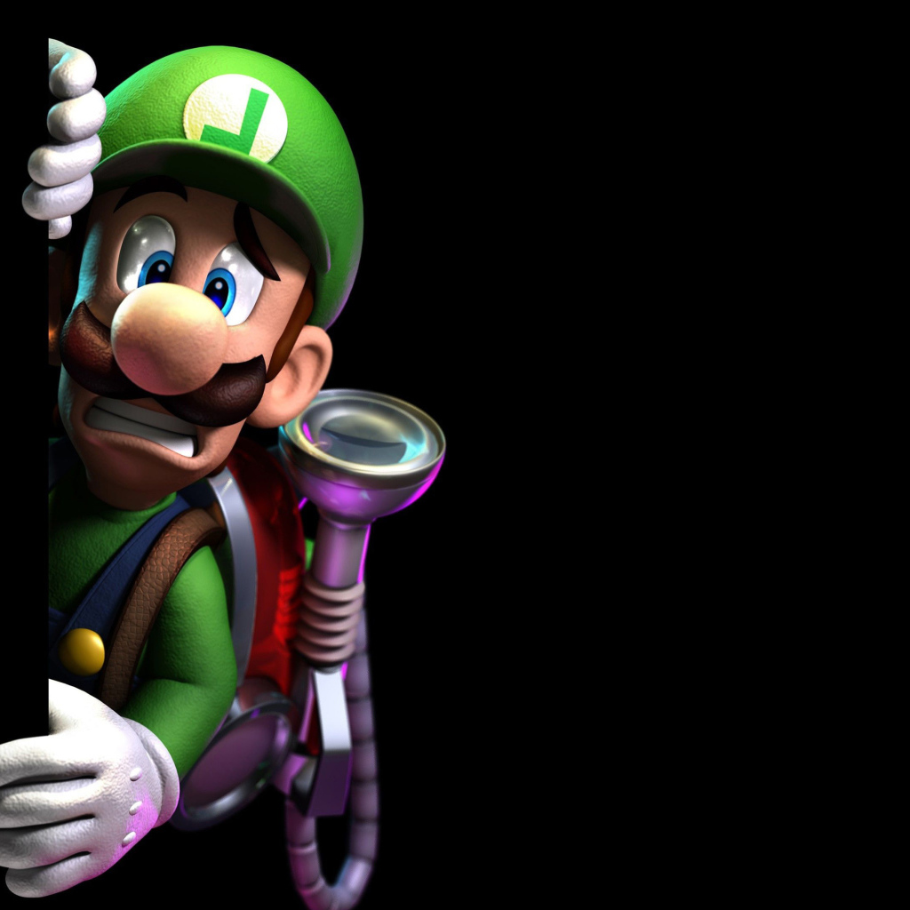 Герой Марио на черном фоне